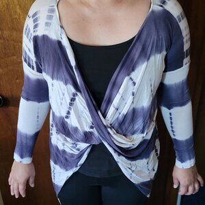 Blue and white tie dyed tunic